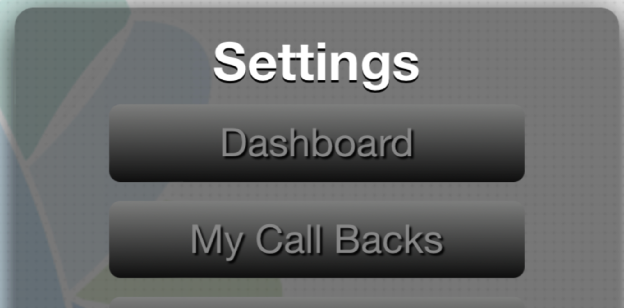 My Call Backs option in the settings menu